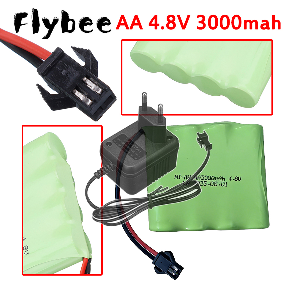 Rc Hobby Tank - แบตเตอรี่แบบชาร์จได้ NiMH 4.8V 3000mAh แพ็ค AA