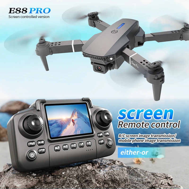 Rc Hobby Grade Helicopter - โดรนรุ่น Professional E88 PRO พร้อมหน้าจอ กล้อง