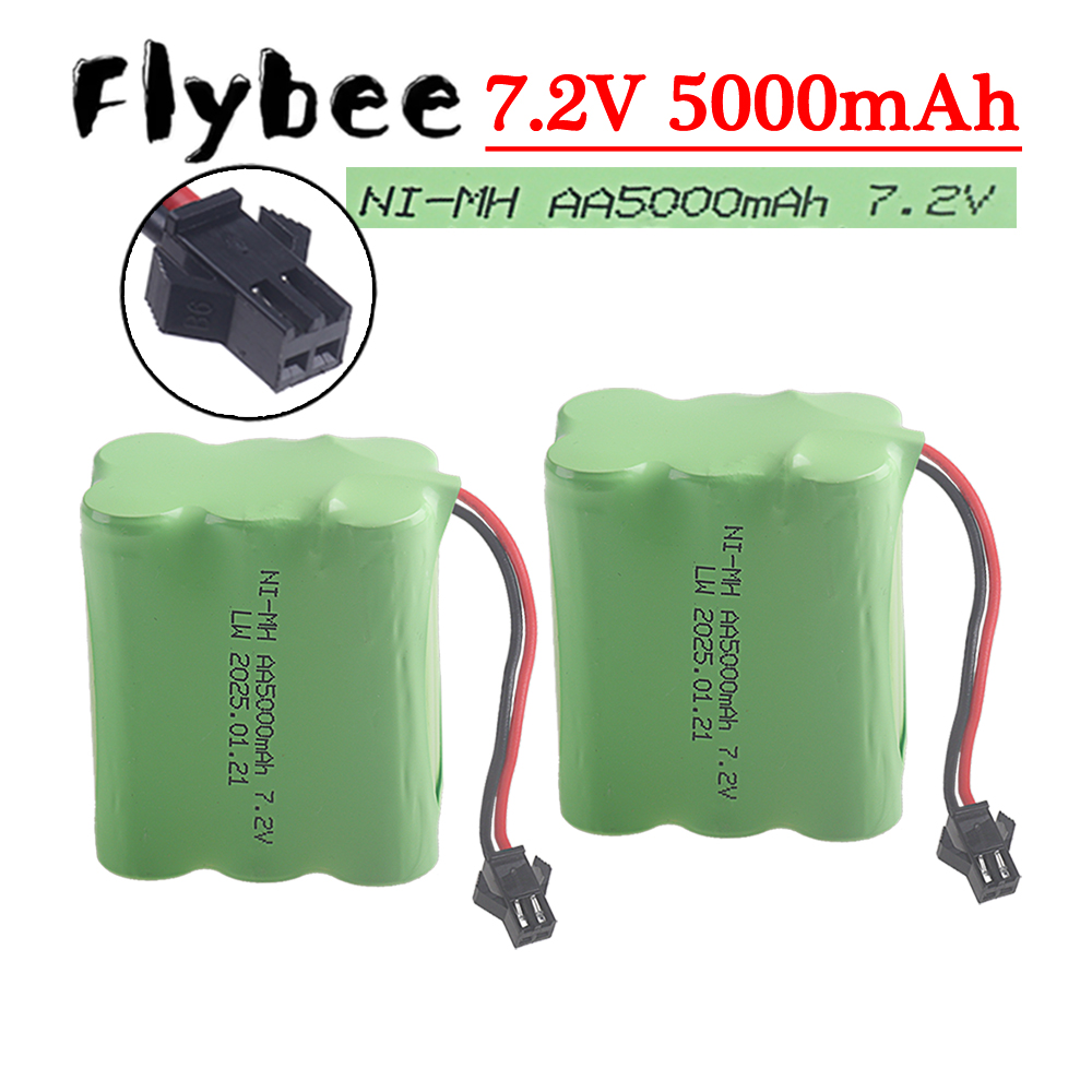 Rc Hobby Tank - (ปลั๊ก SM-2P) 7.2V 5000mah แบตเตอรี่ NiMH
