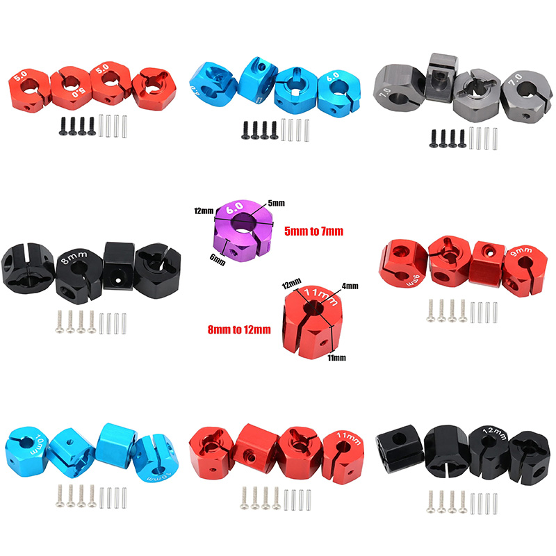 Rc Hobby Track - อะแดปเตอร์อลูมิเนียม5/6/7/8/9/10/11/12mm HEX 12mm HEX 12mm ไดรฟ์ฮับที่มีพินสกรูสำหรับ