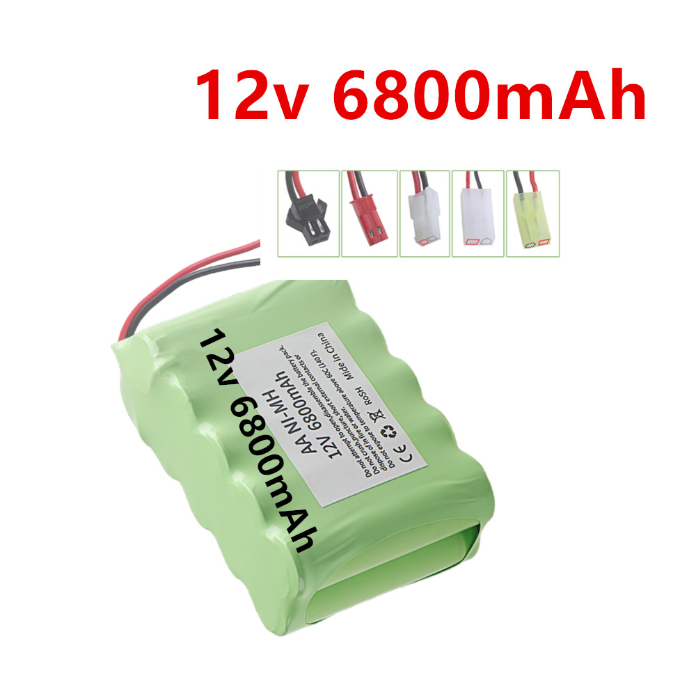 Rc Hobby Tank - 12v 6800mAh NI-MH แบตเตอรี่แบบชาร์จไฟได้พร้อม Tamiya/JST/SM สำหรับของเล่นไฟฟ้า