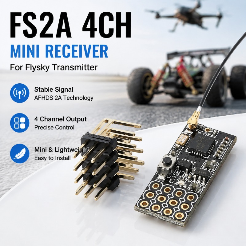 Rc Hobby Model - FS FS2A-4CH ตัวรับสัญญาณ PWM 4 ช่อง