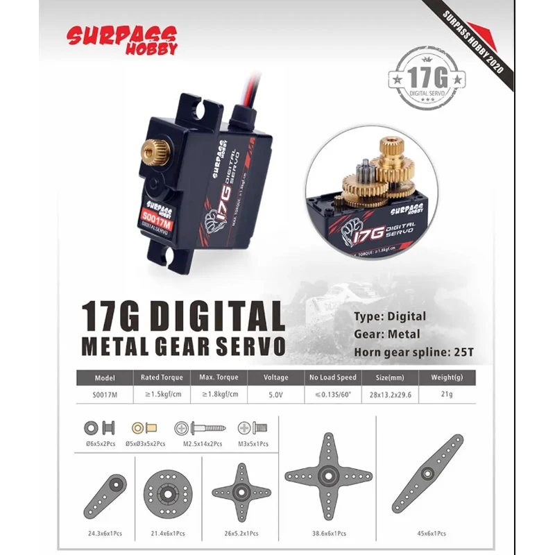 เซอร์โว SURPASS Hobby S0017M 1 - Hobby Quality Rc Cars บทวิจารณ์และราคา